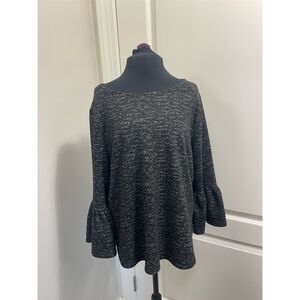 W5 Women's Black Bell Sleeve Blouse Size L